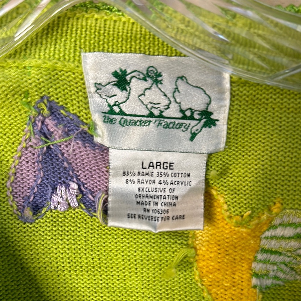 Quacker Factory Sz Large Multicolored Short Sleev… - image 3